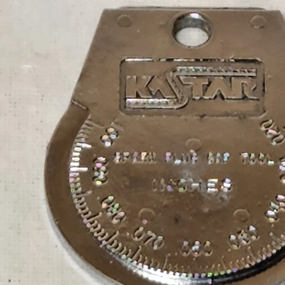 Vintage KSTAR Spark Plug Gap Tool‎ Key Ring Keychain Medallion USA